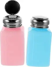 KICHOUSE Press Type Solvent Dispenser 200ml Refillable Alcohol Bottle Static Push Down Pump