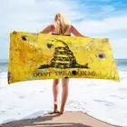 Beach Bathroom Towel Gadsden Flag with Bullet Holes - Don't Tread on Me