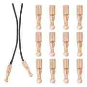 5X(12Pcs Bolo Tie Tips Replacement End Caps Long Alloy Cord Ends Smooth for2489