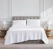 Linen Closet Luxury Cotton 1000 Thread Count Egyptian Cotton 4-Piece Sheet Set, Queen, Arctic White