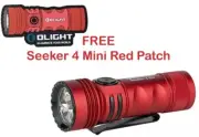 Olight Seeker 4 Mini White/UV LED Light, Red, CW, 1200L, 365nm UV, FREE Patch