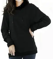 [CNPRAZ] 5G/EMF Protection Hoodie, Women's RF Shielding Anti-Radiation Clothing with Hat, Silver Fiber Sportswear