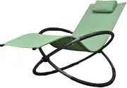 Vivere Orbital Rocking Lounger Made with Premium Phifertex Outdoor Fabric in Olive Grove (330 Lb Capacity)