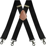 [LNtech] Suspenders for Men Heavy Duty 4 Snap Hooks Adjustable Elastic Straps X Back Vintage Mens Suspenders