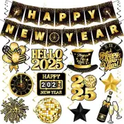 Happy New Year Decorations 2025, New Year Eve Party Supplies Includes Happy N...