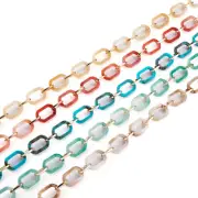 5 Strand Handmade Acrylic Paperclip Chains with Aluminium Cable Links 22.5X15mm