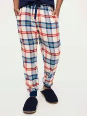 Peter Alexander Men's Retro Plaid Viscose Bamboo Flanel Cuff PJ Jogger Size XL