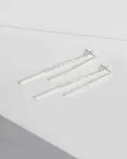 Silver Diamante Cup Chain Bar Front Back Earrings