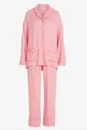 NEW PETER ALEXANDER BLUSH PINK PJ TOP + PANTS SET MEDIUM M RP$119 VISCOSE
