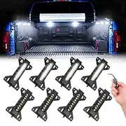 Truck Bed Lights, SWATOW INDUSTRIES LED Truck Bed Lights w/Switch Rear Cargo Lights Pickup Bed Light Truck Accessories Truck Lighting Kits for Toyota F150 Chevy Ram GMC Vans RV, White, 8 Pods