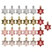 5pcs Christmas Tree Hanging Pendant Decoration Star Ornament for Xmas Festive