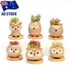6/1 x Mini Ceramic Plant Pot Owl Succulent Flower Planter Bonsai Box Home Garden