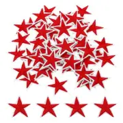 5Star Iron Patches Embroidered Sew Patch Appliques Red 50pcs