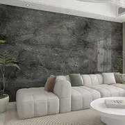 40cmx9m Dark Grey Marble Wallpaper Peel and Stick Thick Contact Paper Self Adhesive Removable Waterproof Renter Friendly Stick on Wallpaper 3D Granite Texture Glossy Wall Decals for Apartment Bedroom