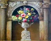 Art Vase Flower Mural Ceramic Backsplash Bath Arch Decor Tile #58