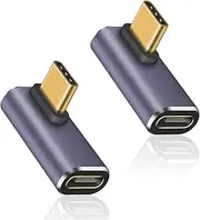 Duttek USB C 90 Degree Adapter 40Gbps, Type USB C Connector Supports 8k@60HZ and 100W fast charging,Compatible with Thunderbolt 3/4 and with USB Type C interface devices (2 pack)