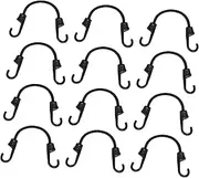 Ipetboom 12pcs Heavy Duty Elastic Straps with Hooks for Secure Cargo Tie Down Versatile Bungee Cords for Car Trunk Bike Rack Travel Compact Portable Design for Easy Use