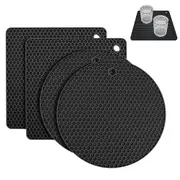 4Pcs Silicone Trivets for Hot Pots and Pans Heat Resistant Pot Holders for Hot Dishes