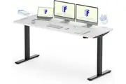Electric Height Adjustable Standing Desk - Heavy Duty Steel Frame (Black + White 2 Packages)