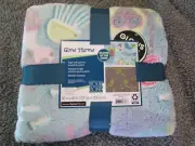 Mermaid Blanket Glow In The Dark Throw Blanket Glow Throw, Your Zone, NEW, 50x60