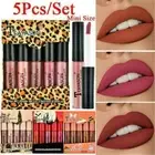 5pcs/Set Liquid Lipstick Waterproof Lipgloss Makeup Tool Matte Velvet Lip Gloss