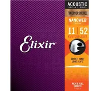 Elixir #16027 Acoustic Nanoweb Phosphor Bronze String 11-52 Custom Light