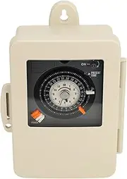 Mechanical Timer, Lighting and Appliance Timer Mechanical Box Timer Switch with 96 Switch Segments Built-in 80mAh for Agricultural Irrigation Garage Door Control