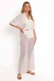 [PUP51] Nalani Knit Pant Set - White XS White
