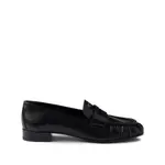 [Prada] Prada Pleated Leather Loafers 38 IT BLACK
