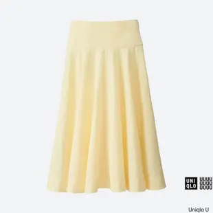 Uniqlo U系列 泡泡紗圓裙 蓬蓬裙 檸檬黃64cm