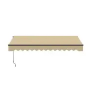 ALEKO Black Frame Retractable Home Patio Canopy Awning 13 x 10 ft Sand