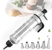 Welhammsae Cookie Press Gun Set, Dessert Decorating Syringe, Cookie Biscuit Press, Cake Icing Decorating for Baking, DIY Biscuit Maker, for Beginner and Professional Use, Black