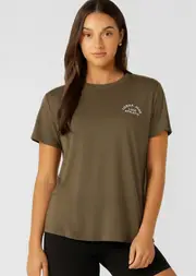 [Lorna Jane] Lotus T-Shirt in Brown, Size - Medium M Hazel