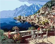 zolyet 16 x 20 Inch DIY Oil Painting on Canvas Pai by Number Kit Beautiful Street Pattern for Adults Beginner Craft Home Wall Decor Frameless Type 4