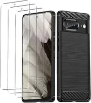 Electro-weideworld Case for Google Pixel 8 + [3 Pack] Screen Protector, Shock-Absorption Flexible Silicone Protective Cover Phone Case for Google Pixel 8