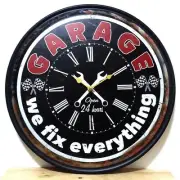 Clock Wall Clock Garage Vintage Iron Hanging American Goods Antique Black Inter