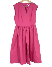 Tyler Boe Dress Size 8 Womens Peony Pink V Neck Penny Barbiecore Pleated Twirl