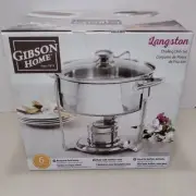 Gibson Home Langston 6pc 4.5qt Stanless Steel Chafing Dish Set Catering Events +