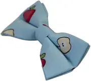 [Zasel] Boys Light Blue Red Apple Fruit Patterned Bow Tie Light Blue, Red, Brown, Green, White, Cream Cotton Bow-tie