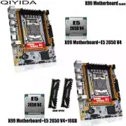 QIYIDA X99 Motherboard Set LGA 2011-3 Kit With Intel Xeon E5 2650v4 CPU 64GB RAM