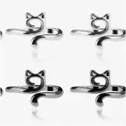 Braided Loop Ring Set: Metal Open Yarn Guide for Faster Knitting - Adjustable Cr