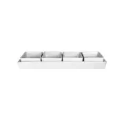 International Tableware, Inc FA-439 Bright White 11" x 3-1/4" Porcelain Tray