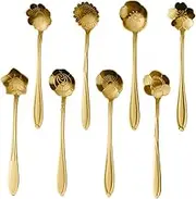 Alipis 8pcs Long Handle Ice Cream Spoon Stainless Steel Long Handle Stirring Mixing Spoon for Pudding