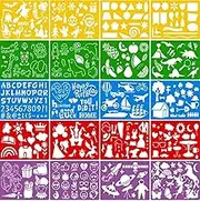 LH-20 Pieces Drawing Stencils Set for Kids, 300+ Patterns Plastic Painting Stencil Kit Drawing Templates for Girls Boys Craft Gifts