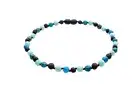 Baltic Amber Necklace Made With Unpolished Cherry Apatite & Amazonite