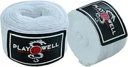 Playwell Boxing, MMA, Muay Thai Cotton White Hand Wraps - 5 Meter Long