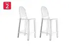 Set of 2 Matt Blatt Philippe Starck Victoria Ghost Stools Replica (Clear, 65cm),