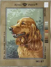 Royal Paris COCKER SPANIEL DOG needlepoint canvas 8 3/4" x 12" 14197