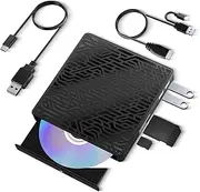 5 in 1 External Blu Ray Drive, Multifunctional USB Blu Ray Drive External, Portable Blu Ray Burner for PC with TF SD Port, USB CD External Drive Compatible with Windows 7/8/10/11/XP Mac OS