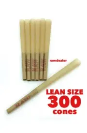 raw classic LEAN size pre rolled cone WITH filter tip (300 pack)